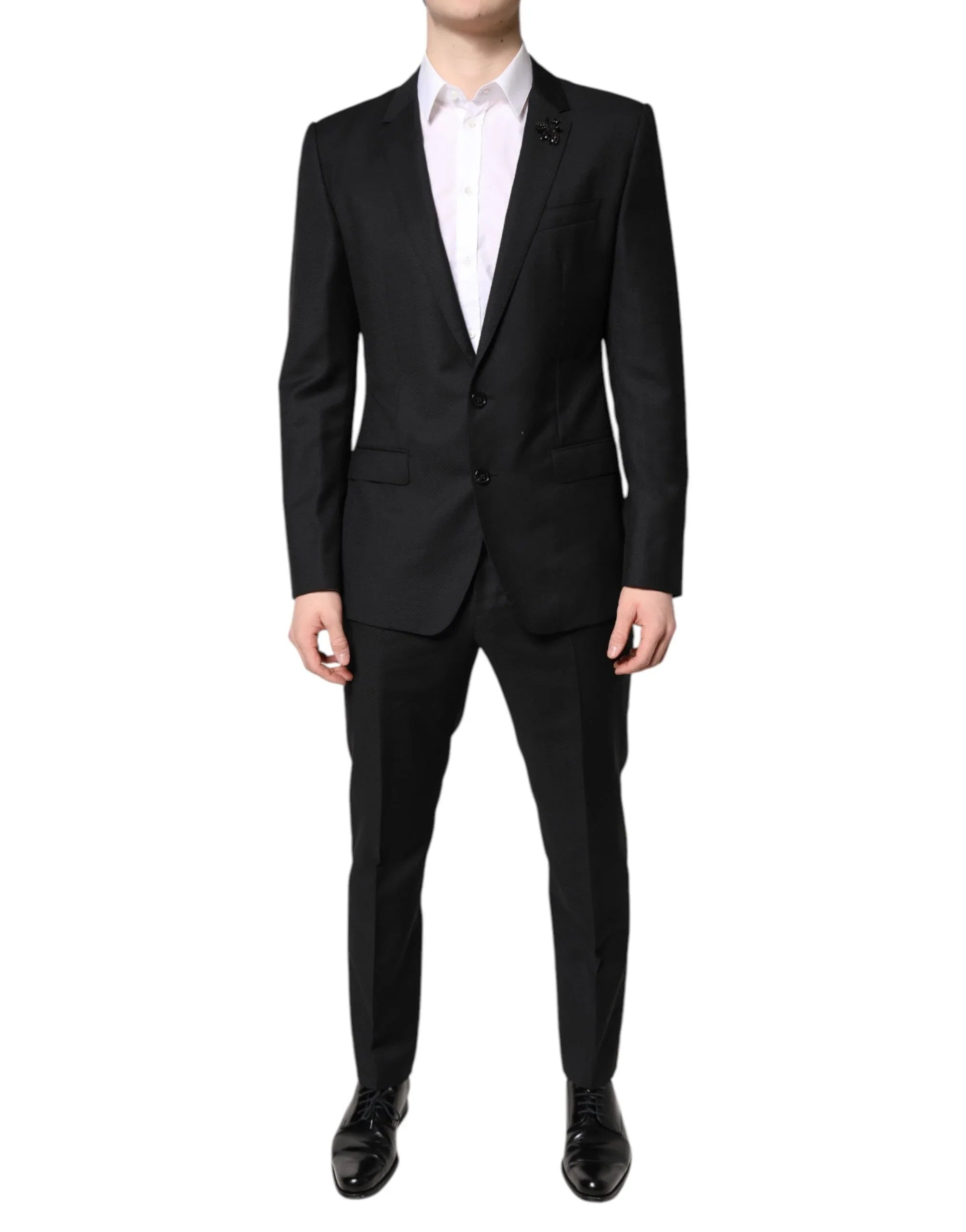 Dolce & Gabbana Black Wool Single Breasted 2 Piece Suit - Zeiniez
