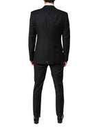 Dolce & Gabbana Black Wool Single Breasted 2 Piece Suit - Zeiniez
