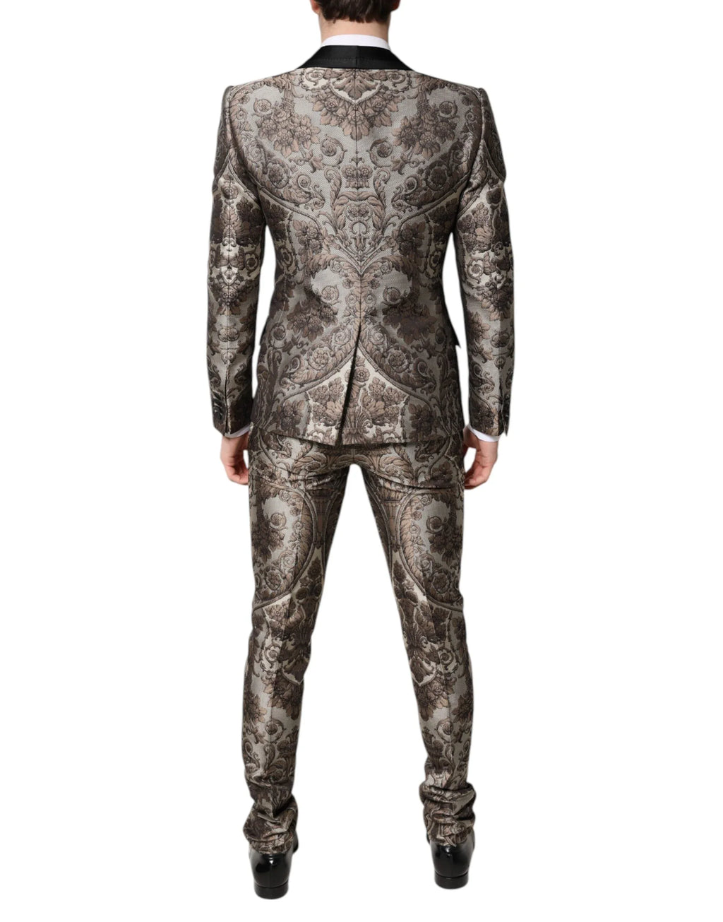 Dolce & Gabbana Multicolor Jacquard Single Breasted 3 Piece Suit - Zeiniez