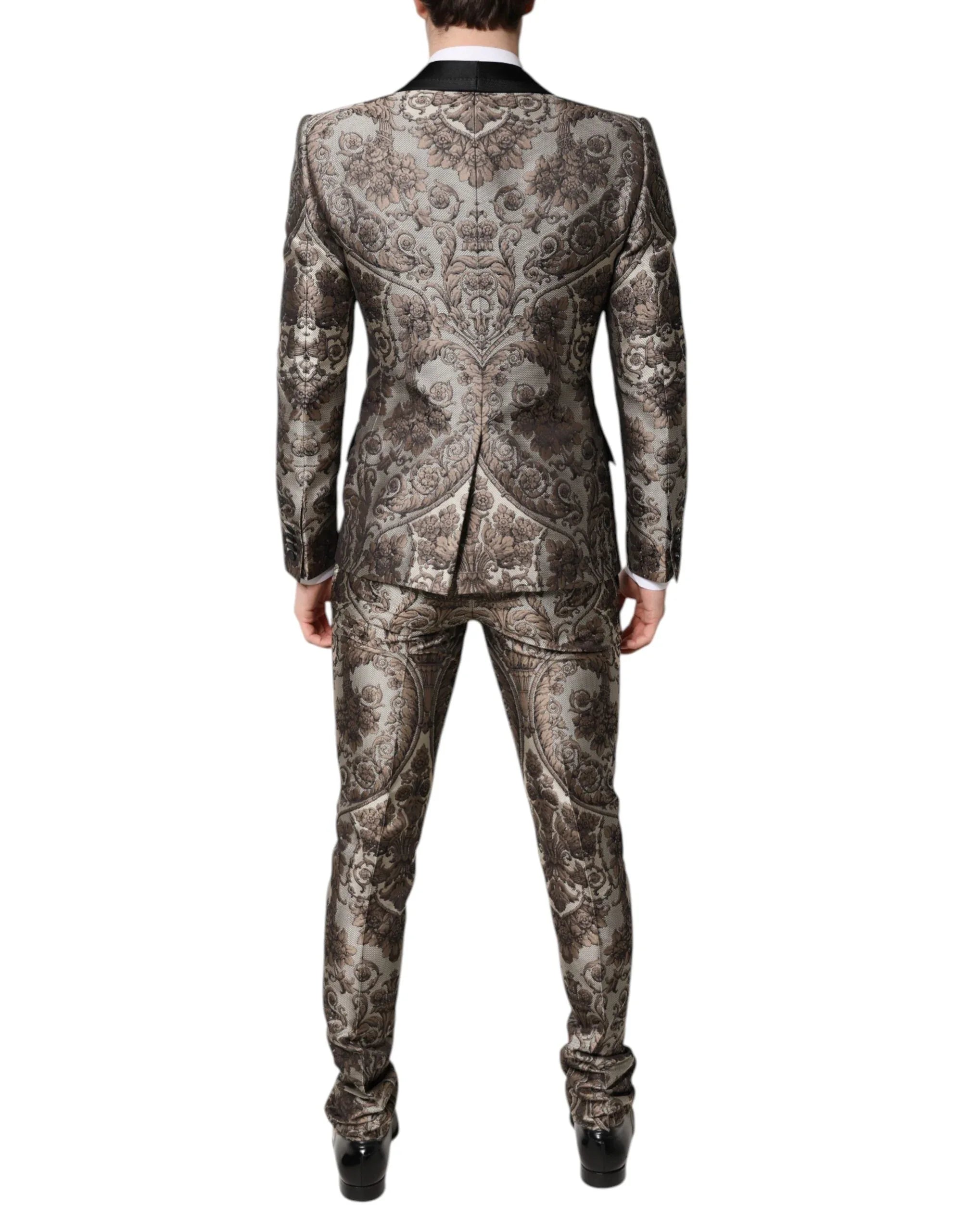 Dolce & Gabbana Multicolor Jacquard Single Breasted 3 Piece Suit - Zeiniez