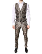 Dolce & Gabbana Multicolor Jacquard Single Breasted 3 Piece Suit - Zeiniez