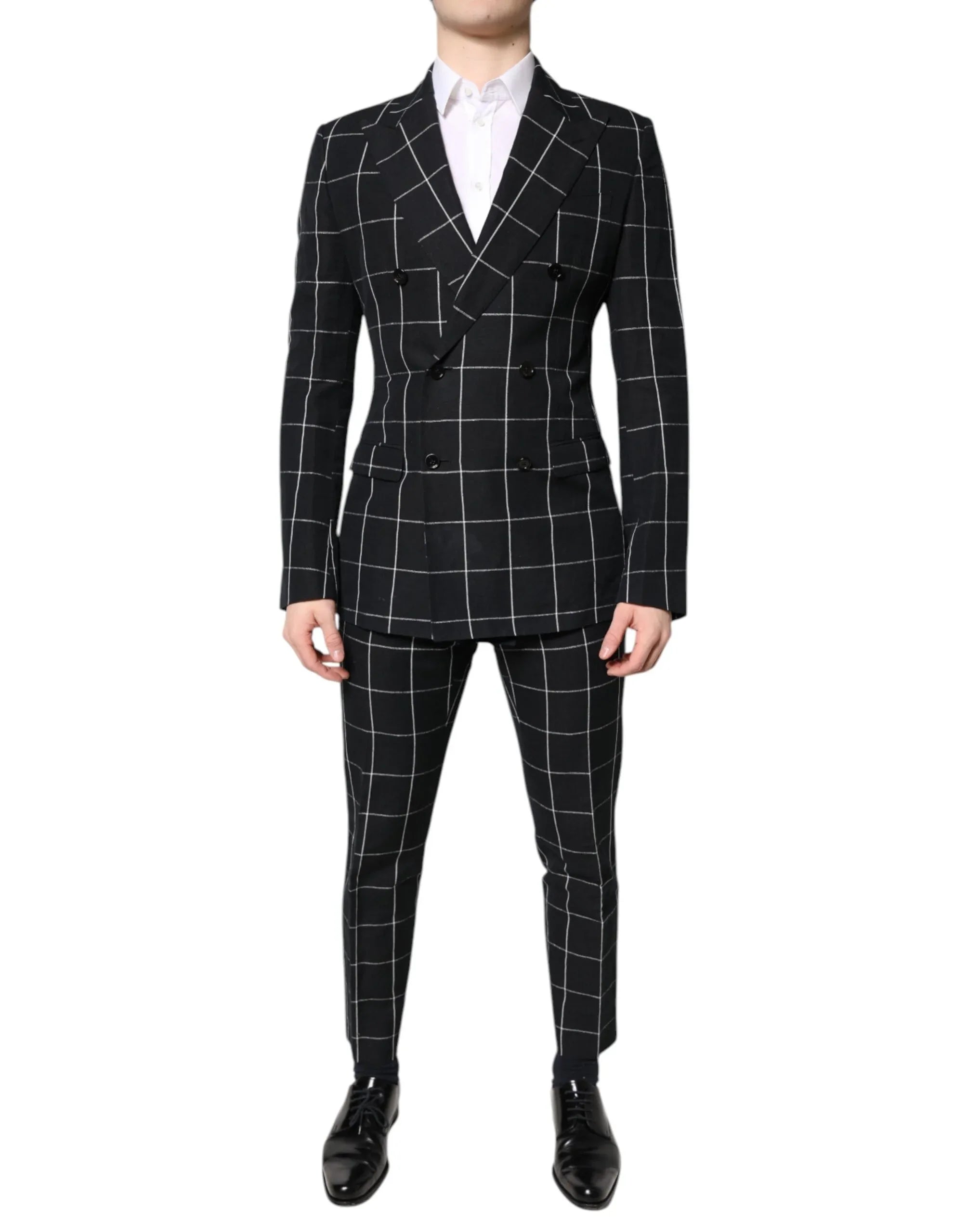 Dolce & Gabbana Black TAORMINA Double Breasted 2 Piece Suit - Zeiniez