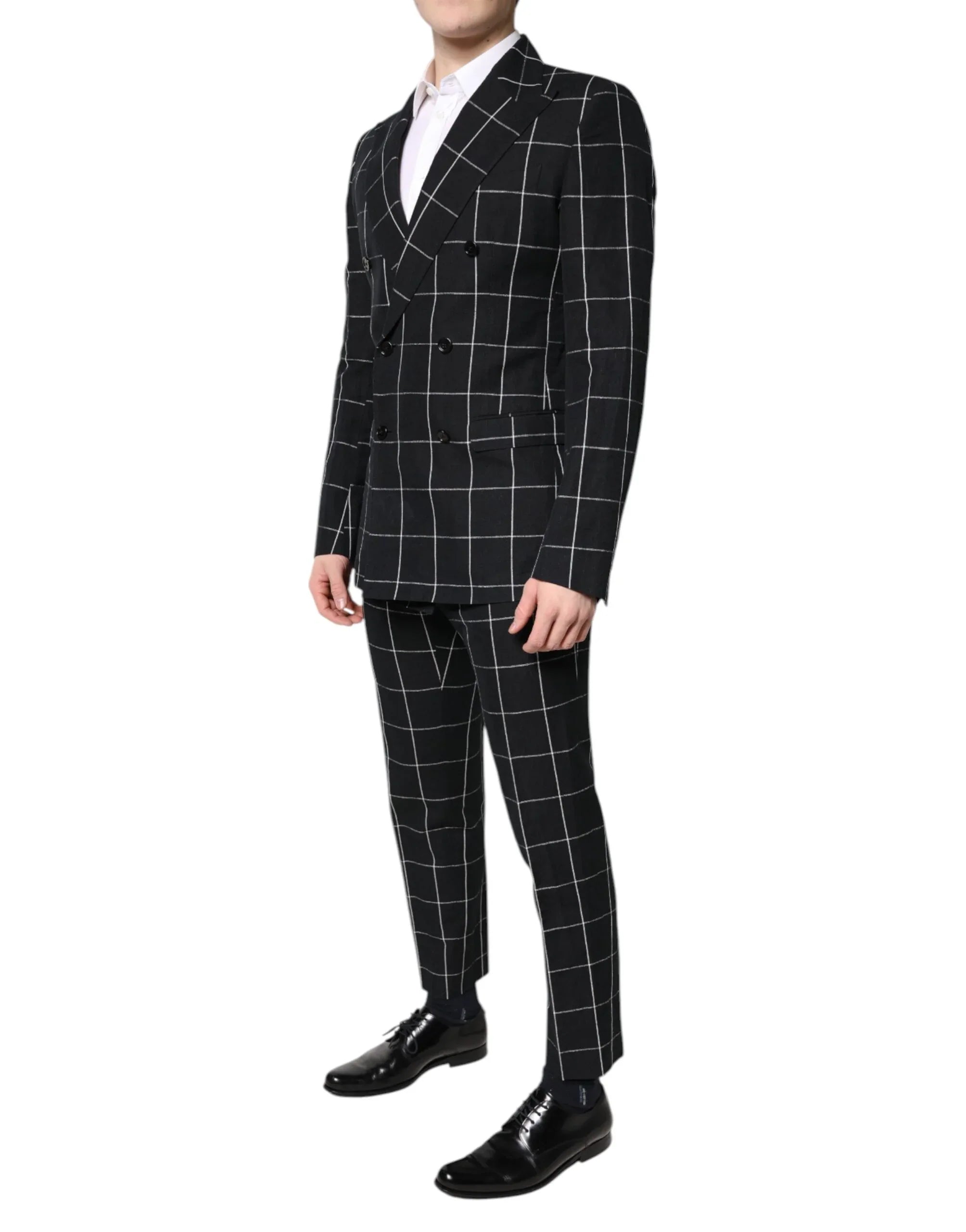 Dolce & Gabbana Black TAORMINA Double Breasted 2 Piece Suit - Zeiniez