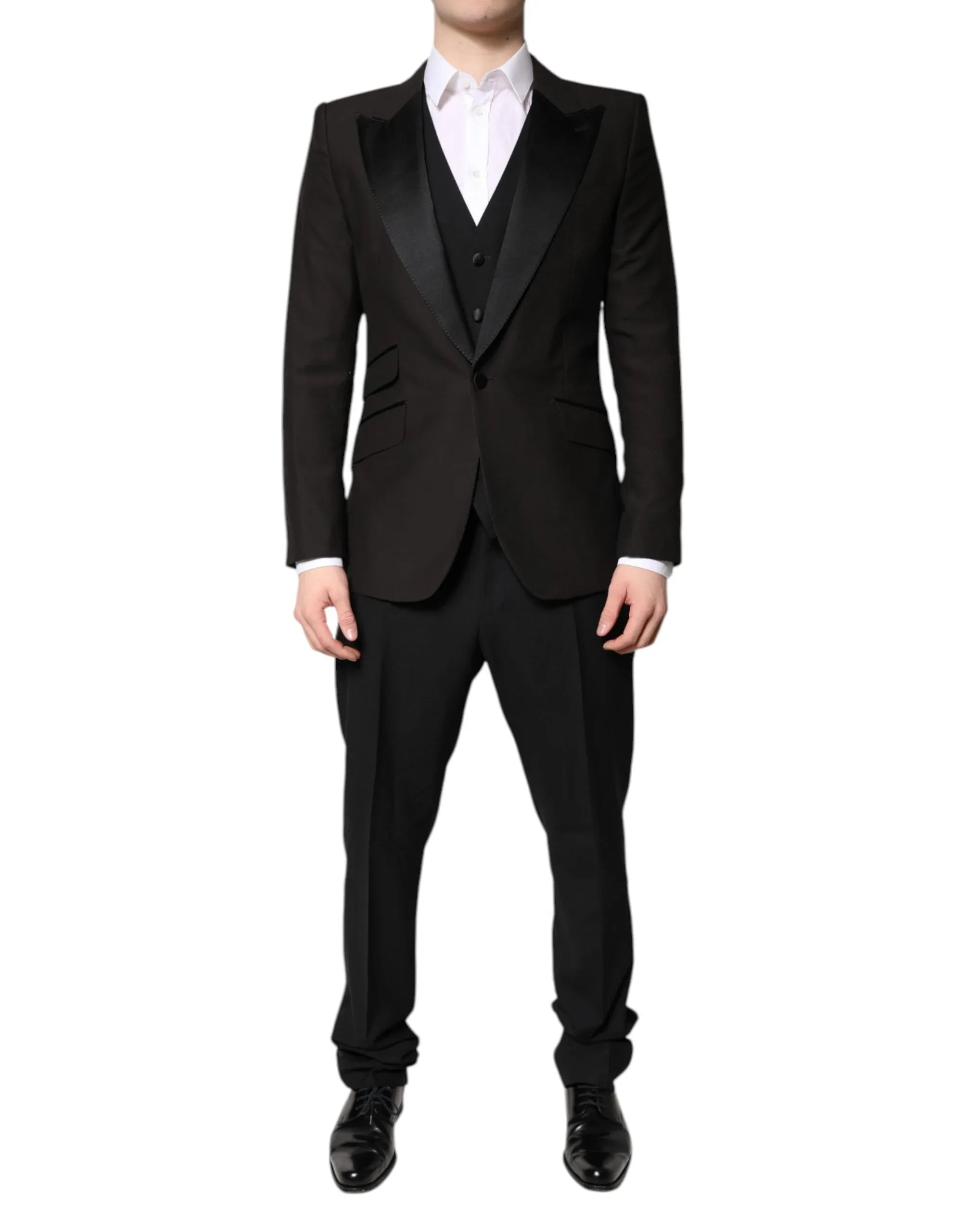 Dolce & Gabbana Black Single Breasted Formal 3 Piece Suit - Zeiniez