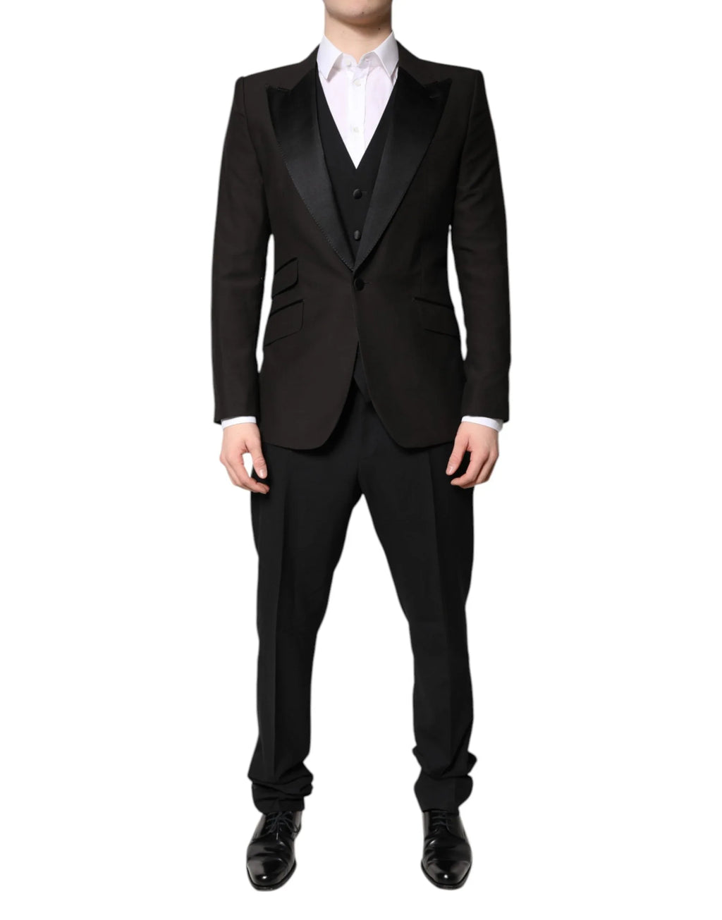Dolce & Gabbana Black Single Breasted Formal 3 Piece Suit - Zeiniez