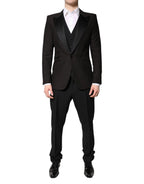 Dolce & Gabbana Black Single Breasted Formal 3 Piece Suit - Zeiniez