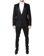 Dolce & Gabbana Black Wool Single Breasted 2 Piece Suit - Zeiniez