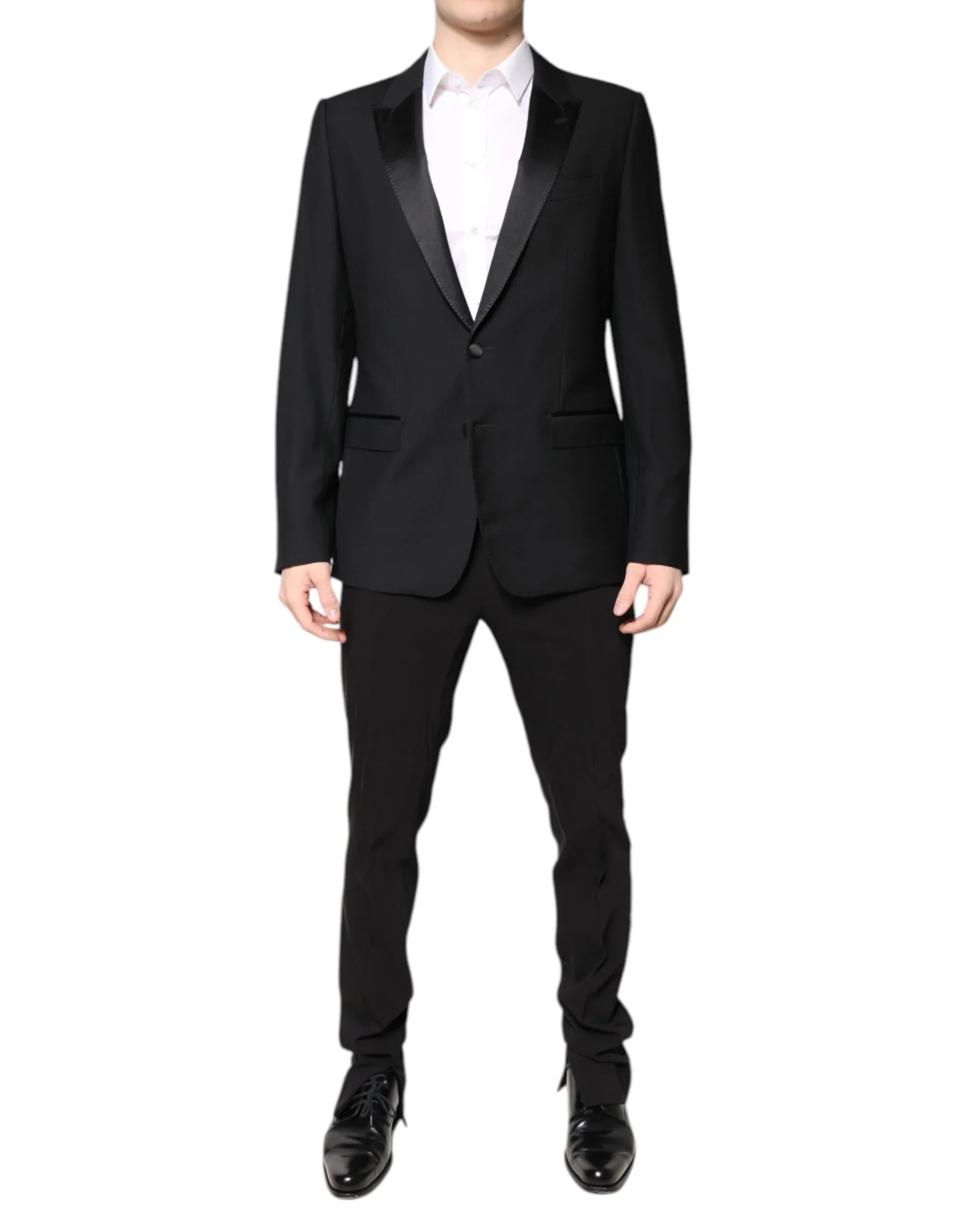 Dolce & Gabbana Black Wool Single Breasted 2 Piece Suit - Zeiniez