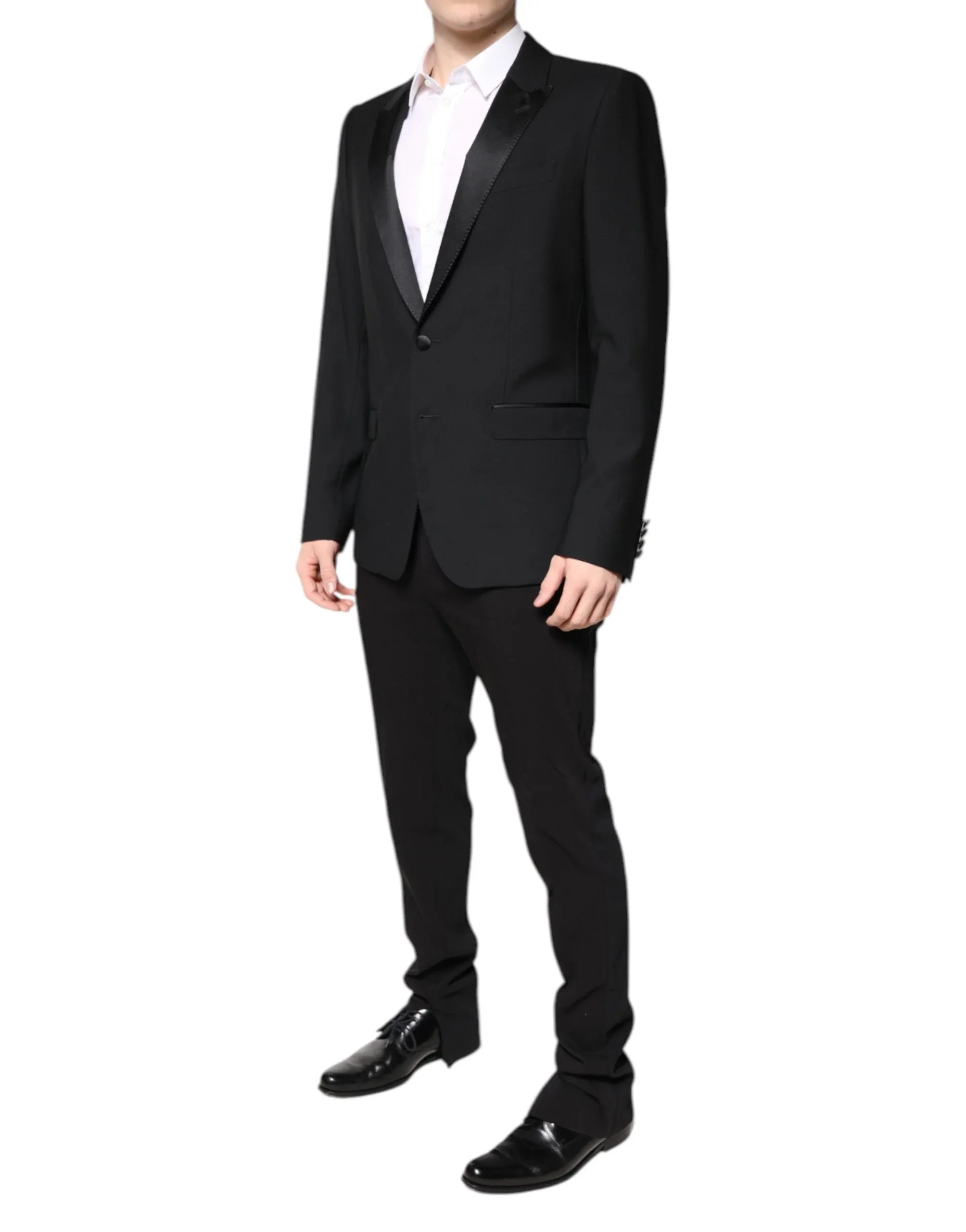 Dolce & Gabbana Black Wool Single Breasted 2 Piece Suit - Zeiniez