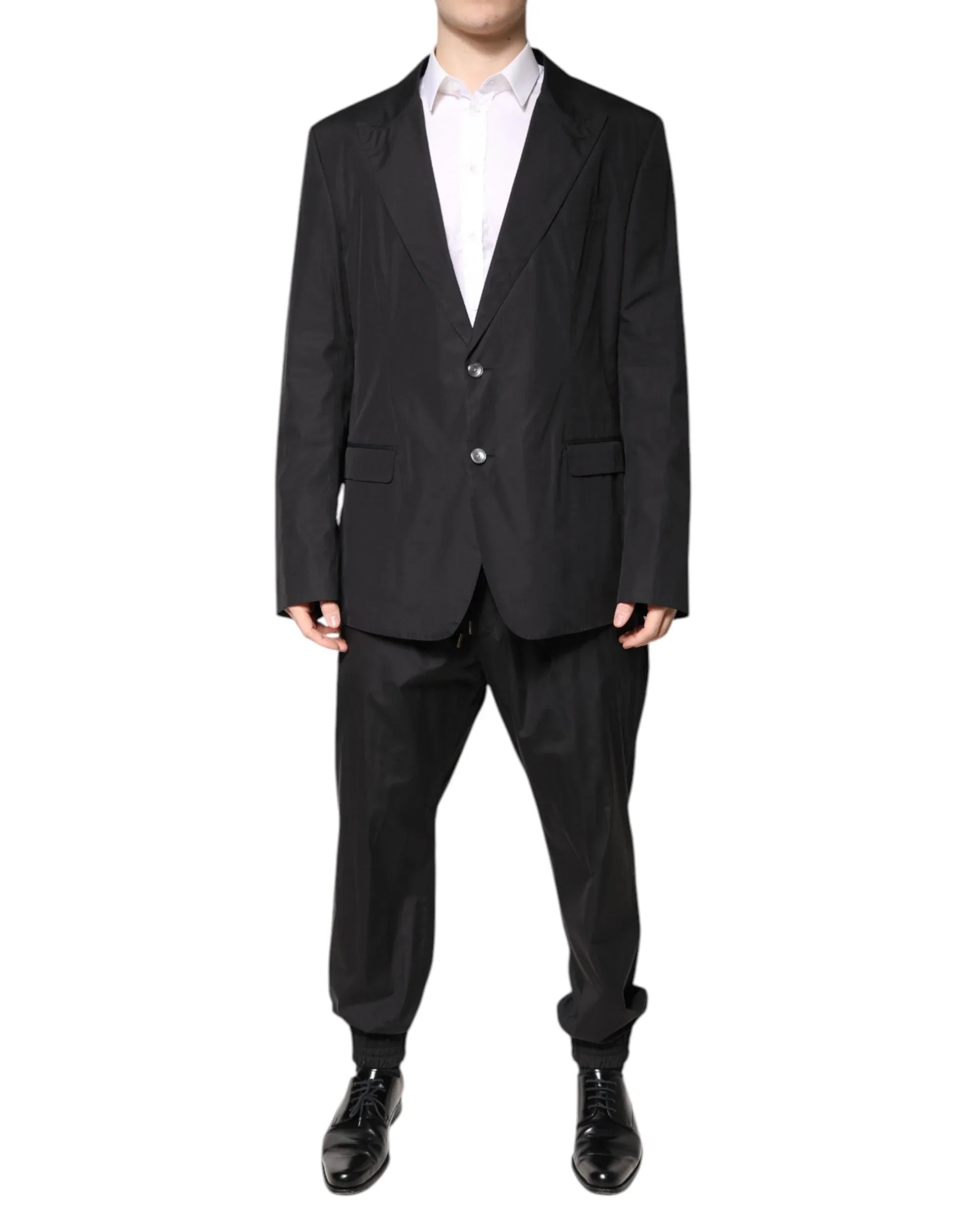 Dolce & Gabbana Black Cotton Single Breasted 2 Piece Suit - Zeiniez