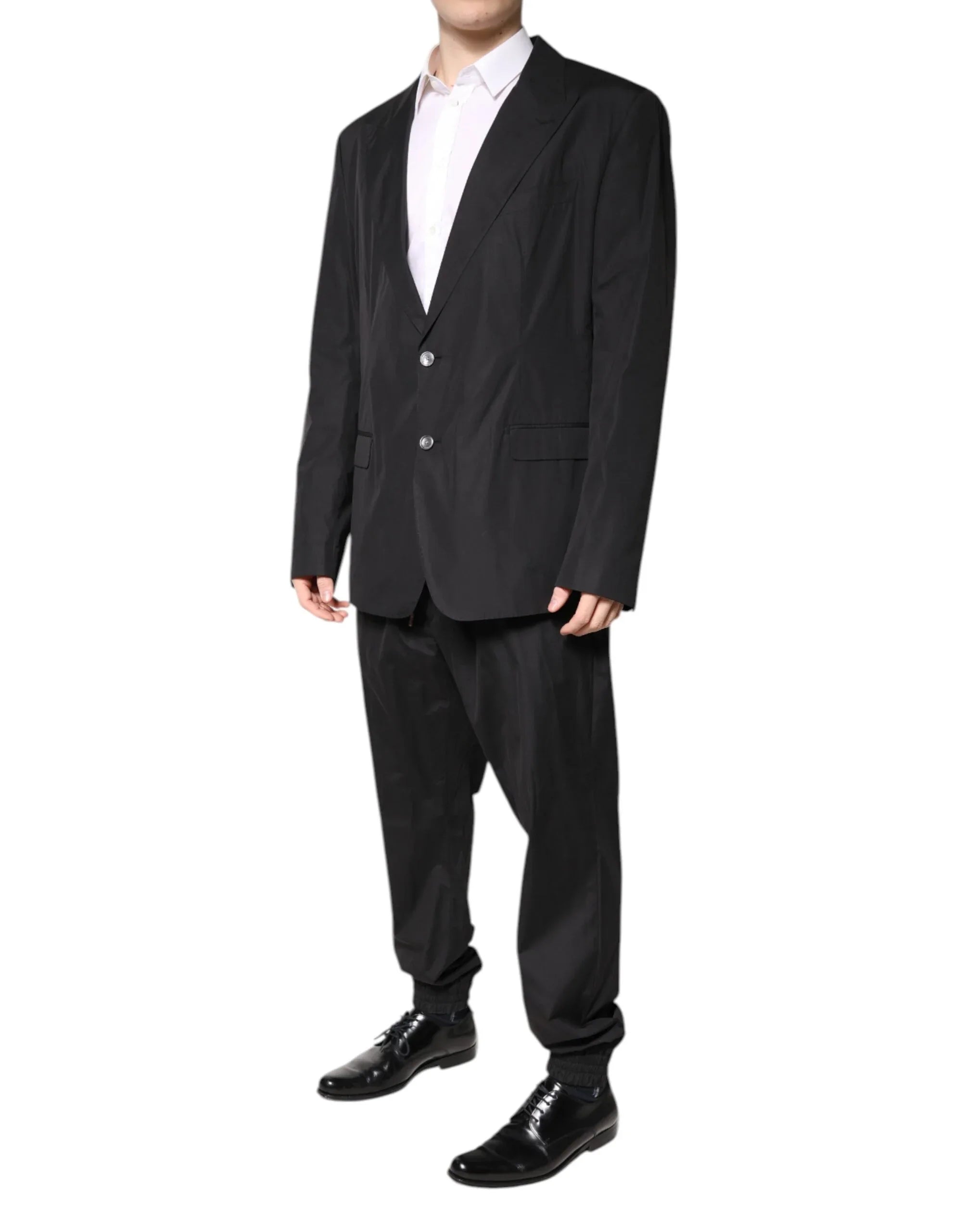 Dolce & Gabbana Black Cotton Single Breasted 2 Piece Suit - Zeiniez