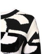 Dolce & Gabbana White Black Logo Print Women Pullover Sweater - Zeiniez