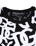 Dolce & Gabbana Black White Logo Print Women Pullover Sweater - Zeiniez