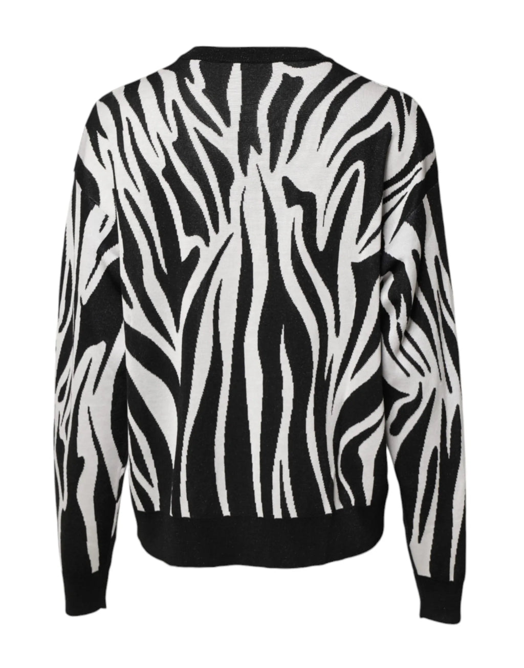 Dolce & Gabbana Black White Print Women Pullover Sweater - Zeiniez