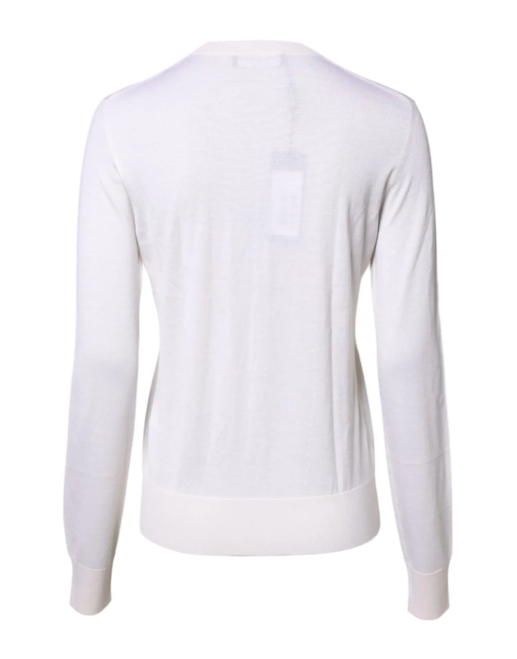 Dolce & Gabbana White Cashmere Crew Neck Top Cardigan Sweater - Zeiniez