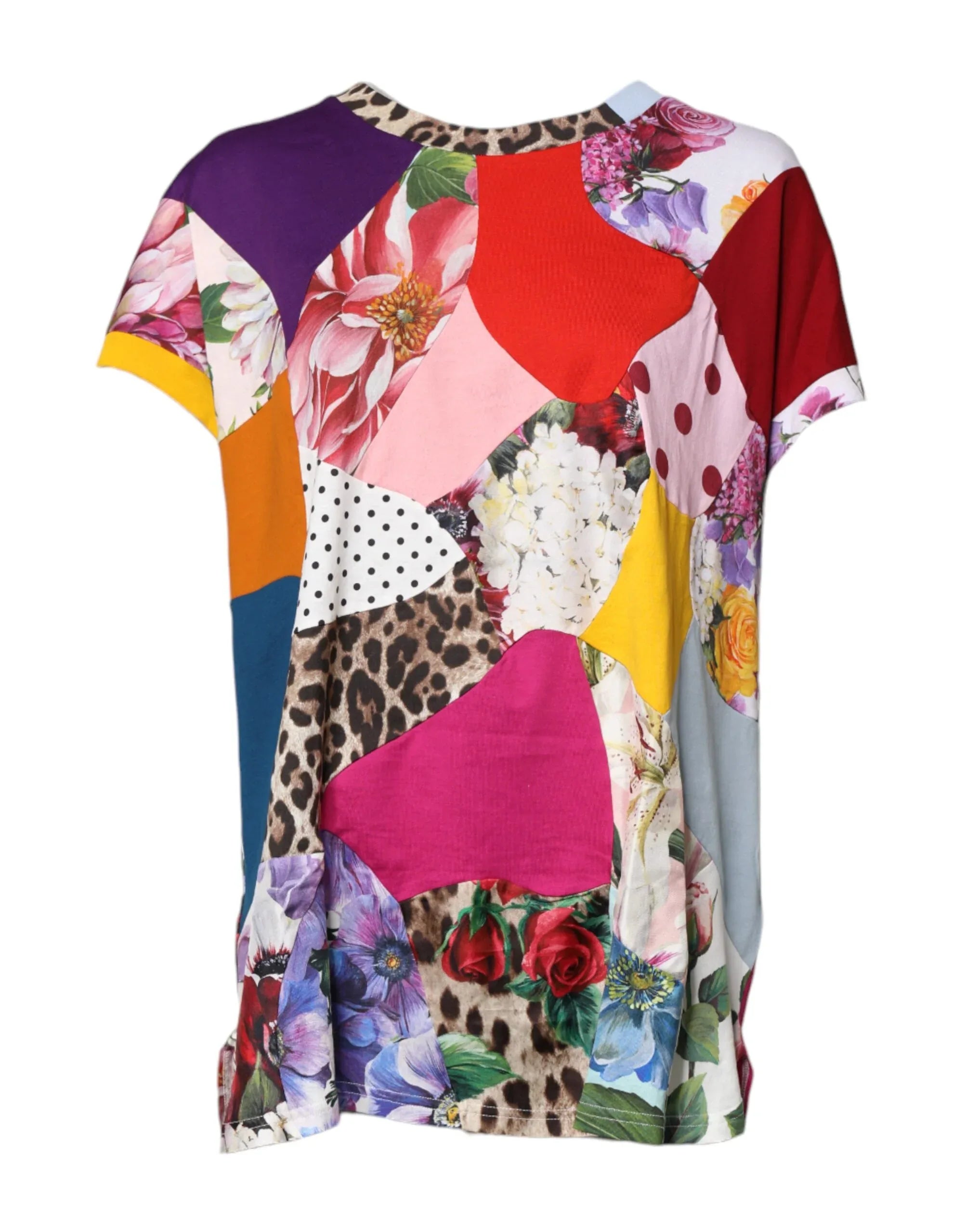 Dolce & Gabbana Multicolor Patchwork Short Sleeve Blouse Top - Zeiniez