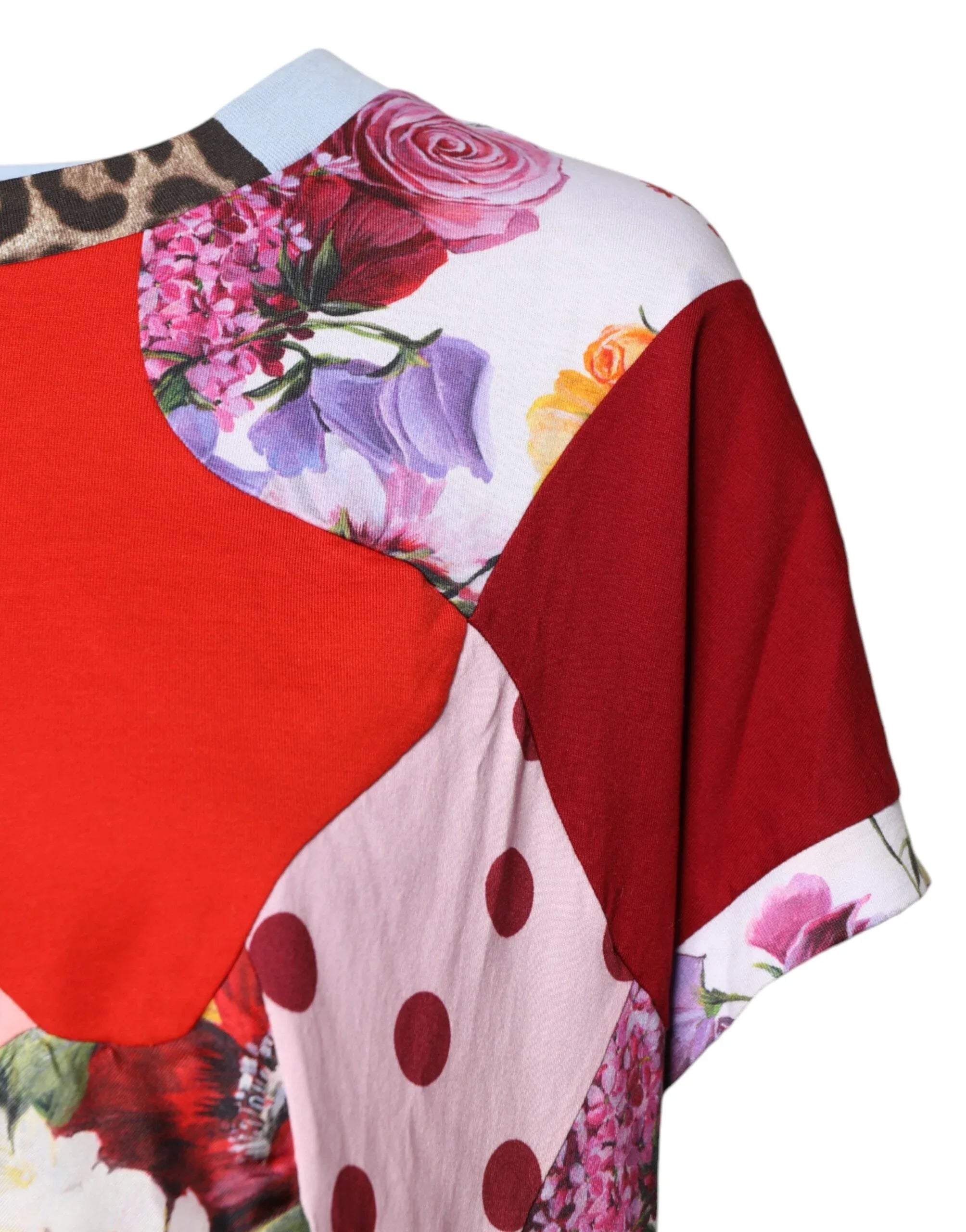Dolce & Gabbana Multicolor Patchwork Short Sleeve Blouse Top - Zeiniez