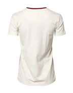 Dolce & Gabbana White Cotton Print Short Sleeves Top T-shirt - Zeiniez
