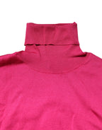 Dolce & Gabbana Pink Silk Knitted Turtleneck Cropped Top - Zeiniez