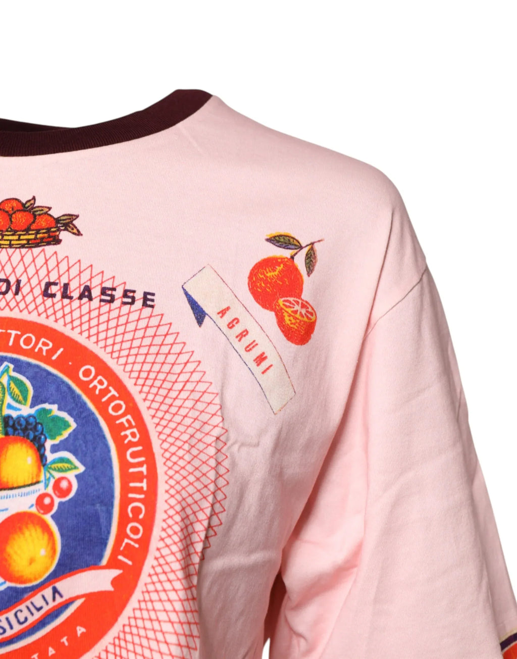 Dolce & Gabbana Pink Print Cotton Short Sleeves Cropped Top - Zeiniez