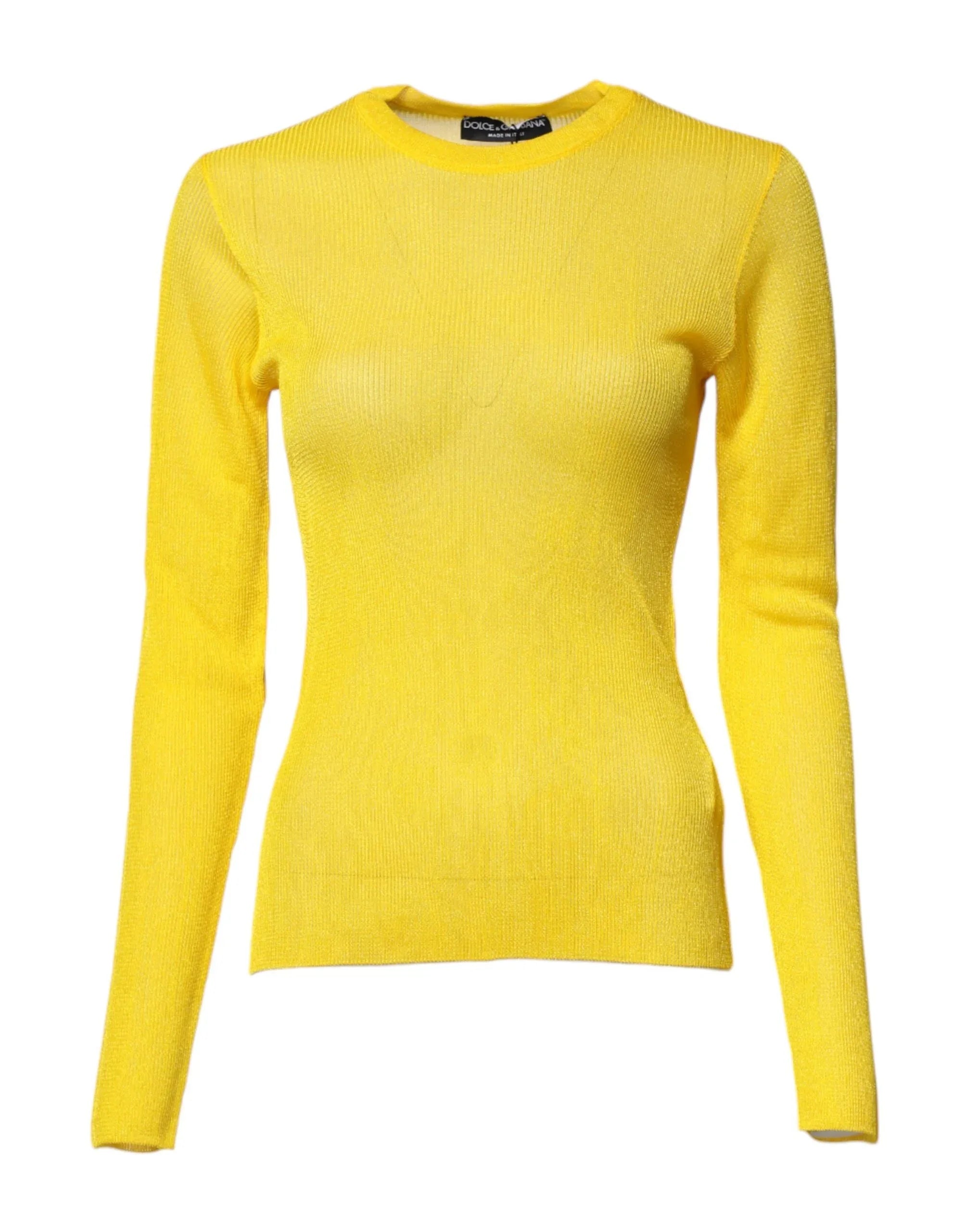 Dolce & Gabbana Yellow Polyester Women Pullover Top Sweater - Zeiniez