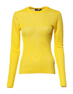 Dolce & Gabbana Yellow Polyester Women Pullover Top Sweater