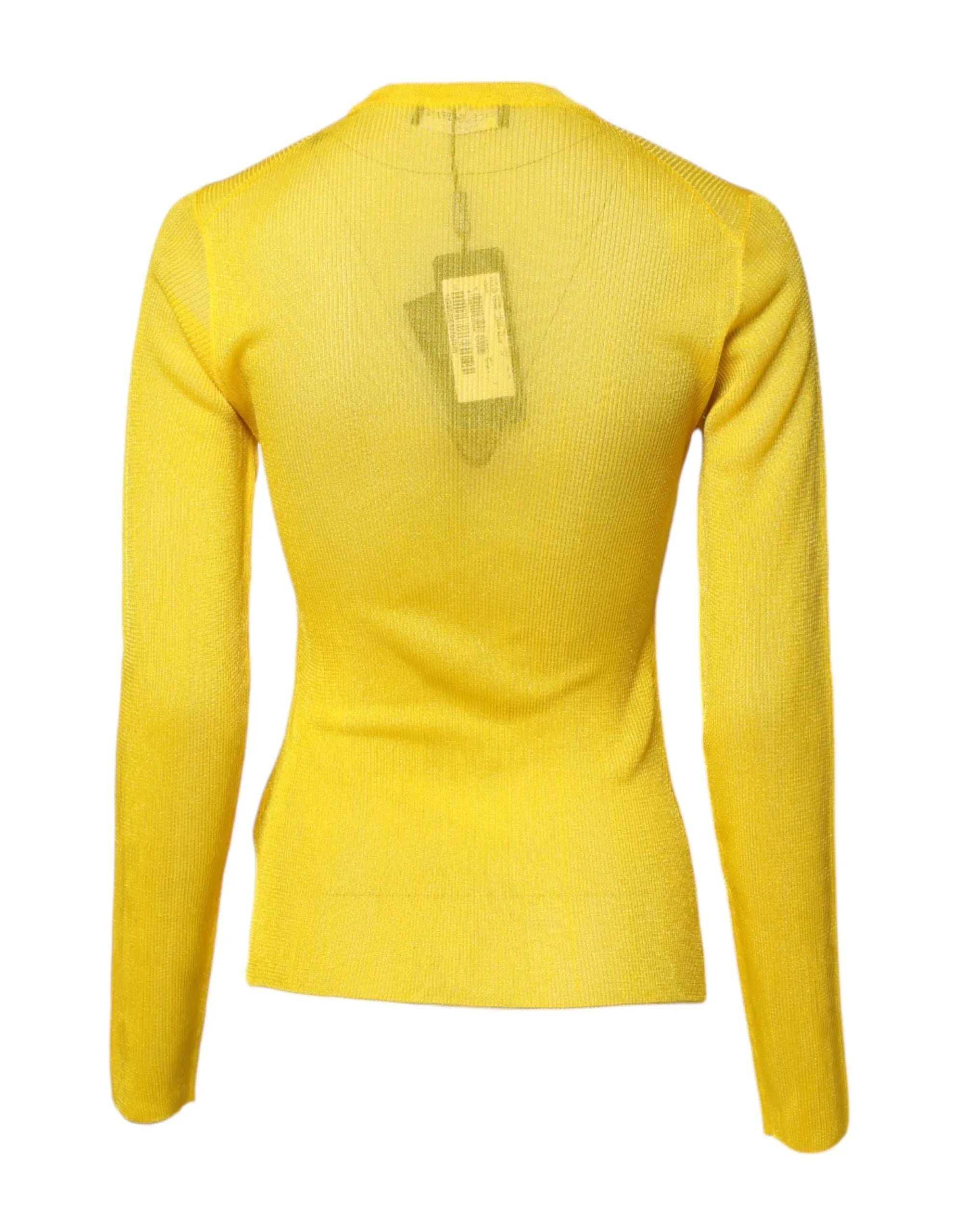 Dolce & Gabbana Yellow Polyester Women Pullover Top Sweater - Zeiniez