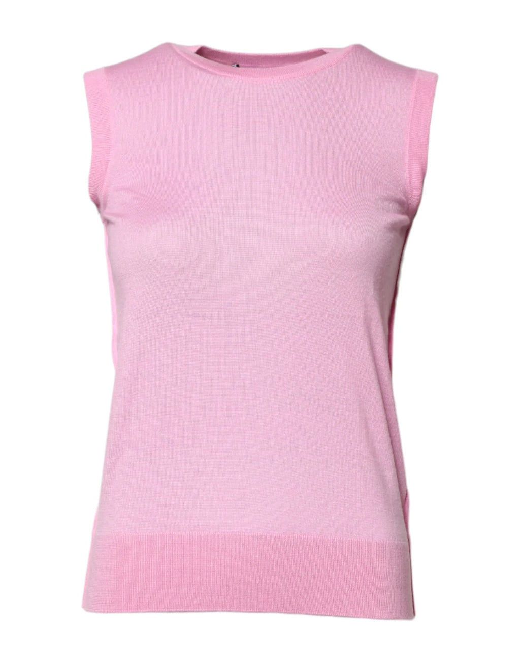 Dolce & Gabbana Pink Cashmere Round Neck Sleeveless Tank Top - Zeiniez