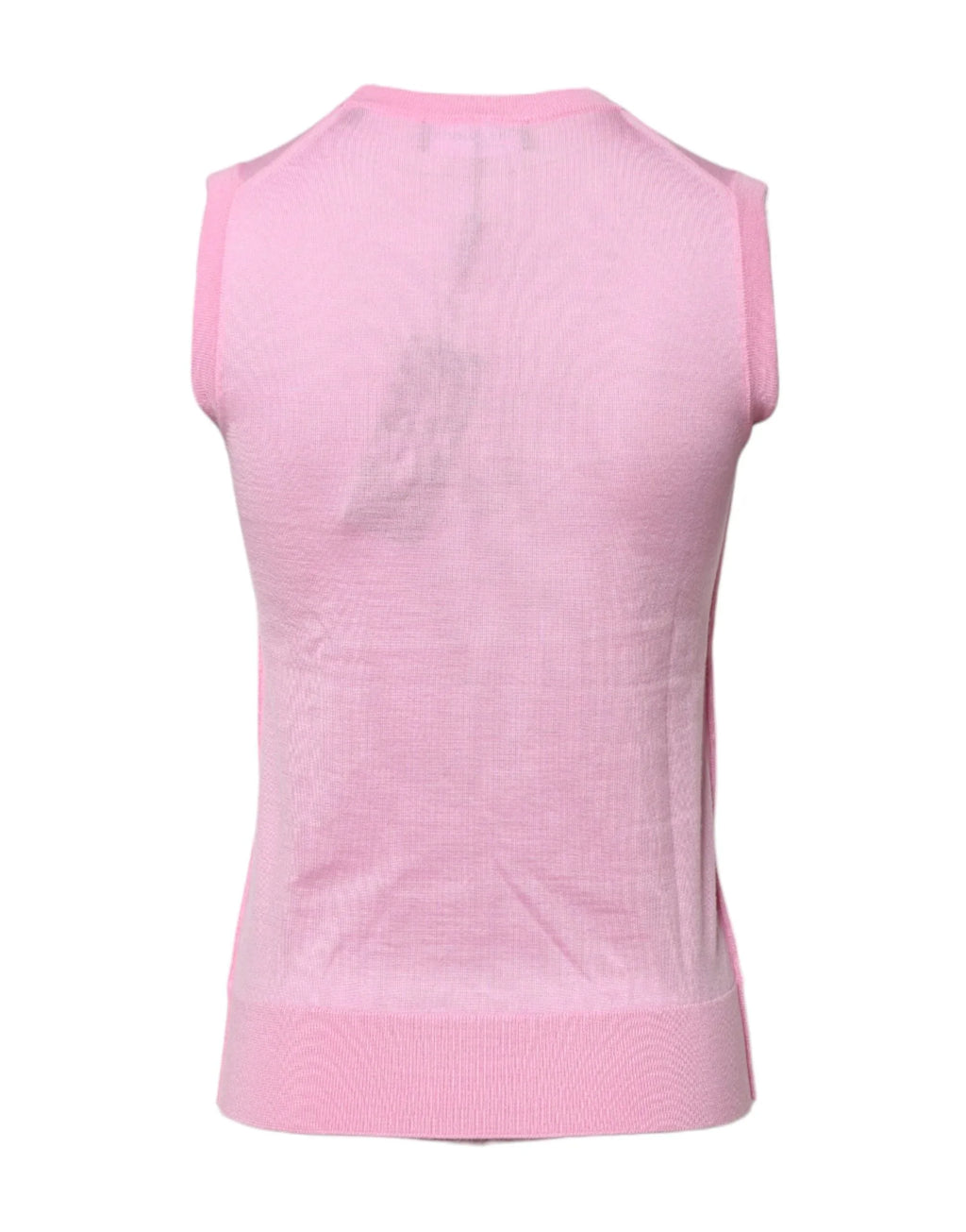Dolce & Gabbana Pink Cashmere Round Neck Sleeveless Tank Top - Zeiniez