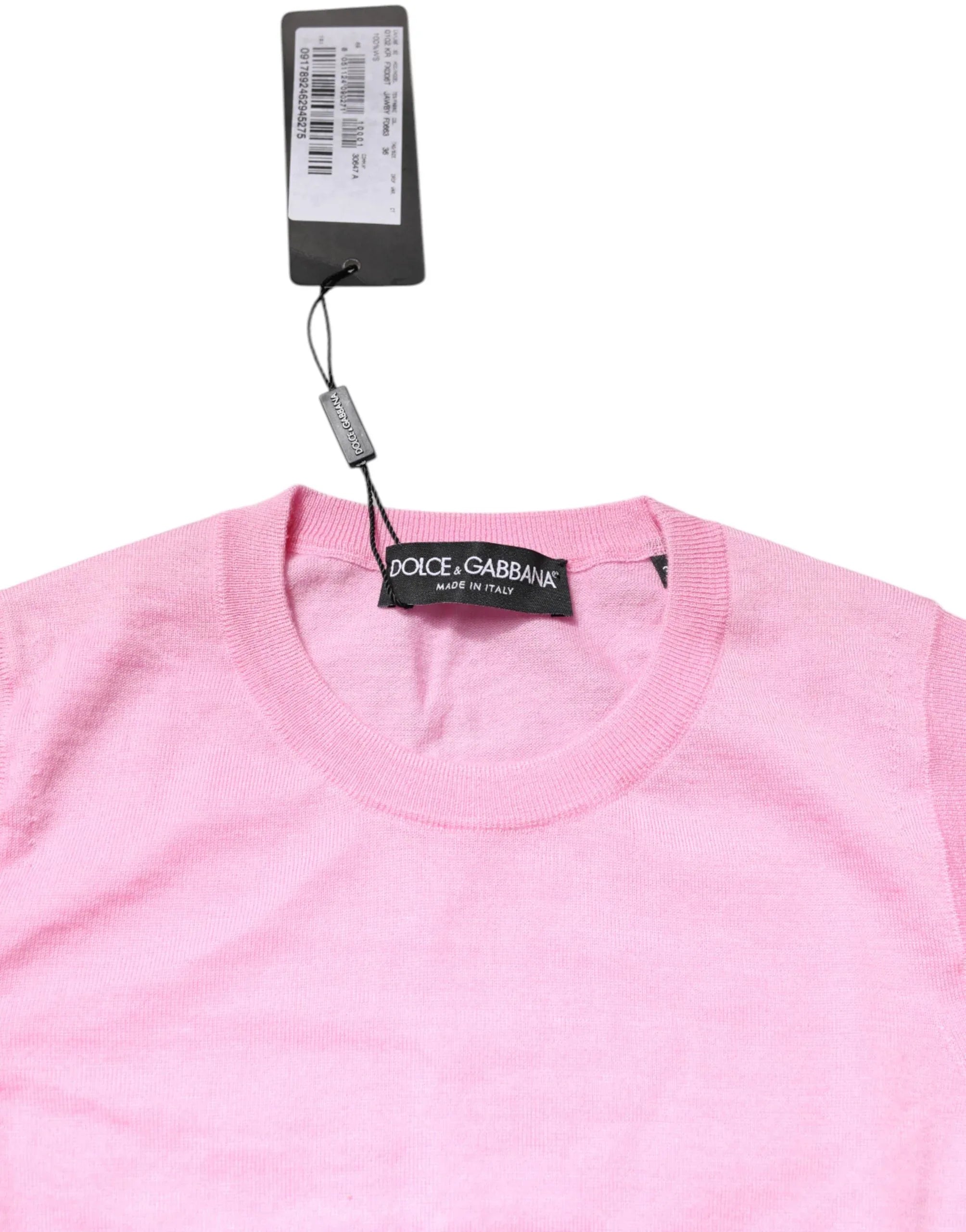 Dolce & Gabbana Pink Cashmere Round Neck Sleeveless Tank Top - Zeiniez