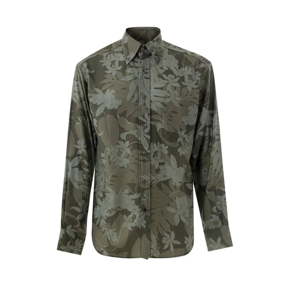 Tom Ford Green Lyocell Pattern Shirt - Zeiniez