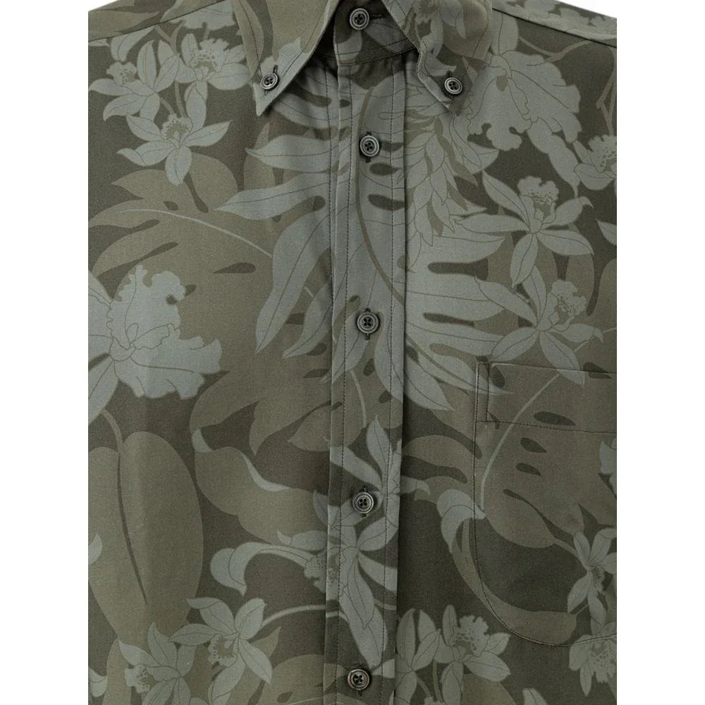 Tom Ford Green Lyocell Pattern Shirt - Zeiniez