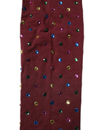 Dolce & Gabbana Maroon Nylon Crystal Embellished Pantyhose Tights - Zeiniez