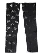 Dolce & Gabbana Black DG Logo Monogram Wool Stretch Arm Sleeves