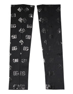 Dolce & Gabbana Black DG Logo Monogram Wool Stretch Arm Sleeves - Zeiniez
