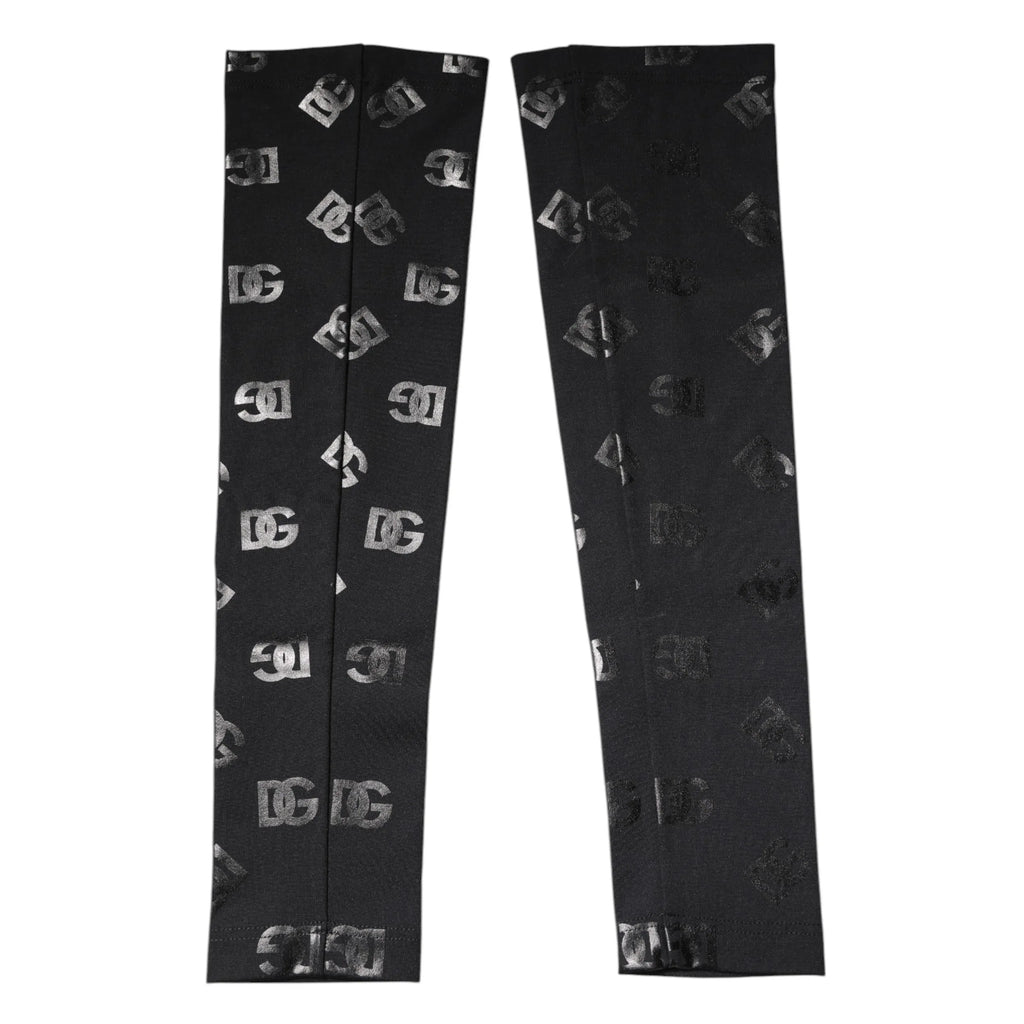 Dolce & Gabbana Black DG Logo Monogram Wool Stretch Arm Sleeves - Zeiniez
