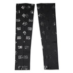 Dolce & Gabbana Black DG Logo Monogram Wool Stretch Arm Sleeves
