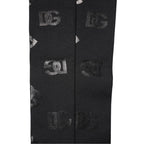Dolce & Gabbana Black DG Logo Monogram Wool Stretch Arm Sleeves