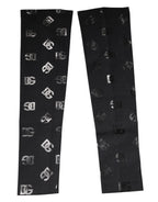 Dolce & Gabbana Black DG Logo Monogram Wool Stretch Arm Sleeves - Zeiniez