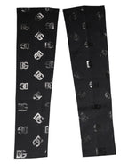 Dolce & Gabbana Black DG Logo Monogram Wool Stretch Arm Sleeves
