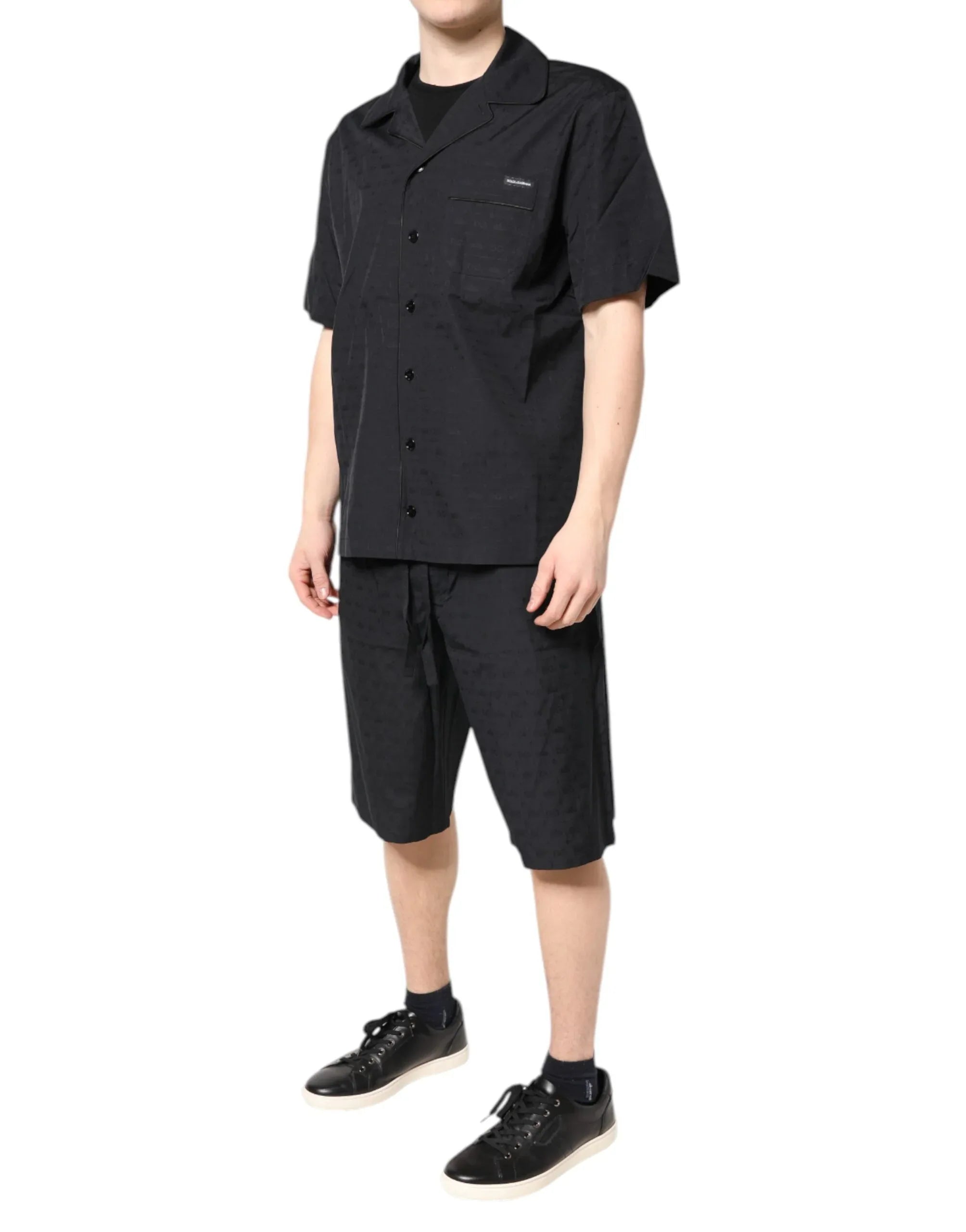 Dolce & Gabbana Black Cotton Men Pajama Set Sleepwear - Zeiniez