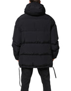 Dolce & Gabbana Black Nylon Full Zip Hooded Parka Jacket - Zeiniez