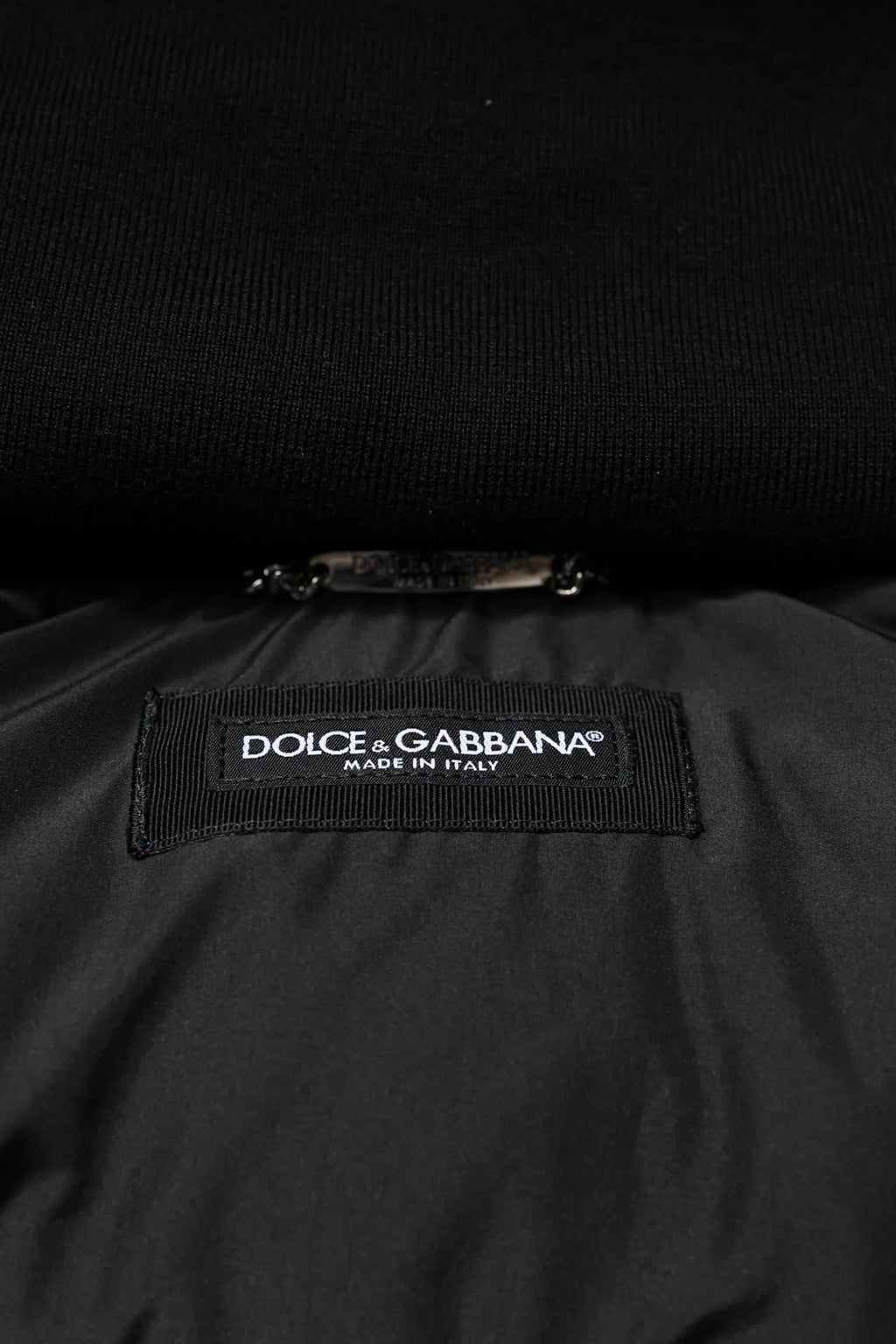 Dolce & Gabbana Blue Logo Full Zip Hooded Quilted Jacket - Zeiniez