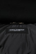 Dolce & Gabbana Blue Logo Full Zip Hooded Quilted Jacket - Zeiniez