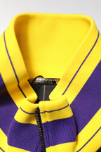 Dolce & Gabbana Black Striped Logo Full Zip Bomber Jacket - Zeiniez