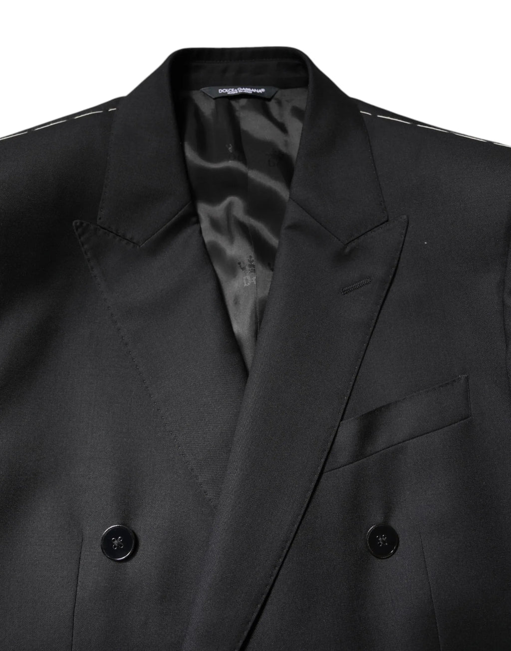 Dolce & Gabbana Black MARTINI Double Breasted Coat Blazer - Zeiniez