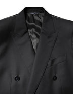 Dolce & Gabbana Black MARTINI Double Breasted Coat Blazer - Zeiniez