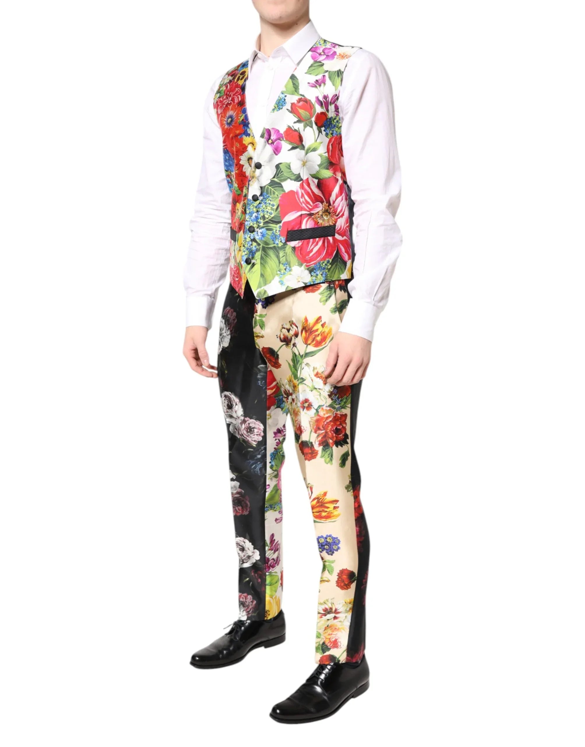 Dolce & Gabbana Multicolor Floral SICILIA Silk 3 Piece Suit - Zeiniez
