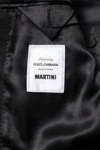 Dolce & Gabbana Dark Gray MARTINI Jacquard Men 3 Piece Suit