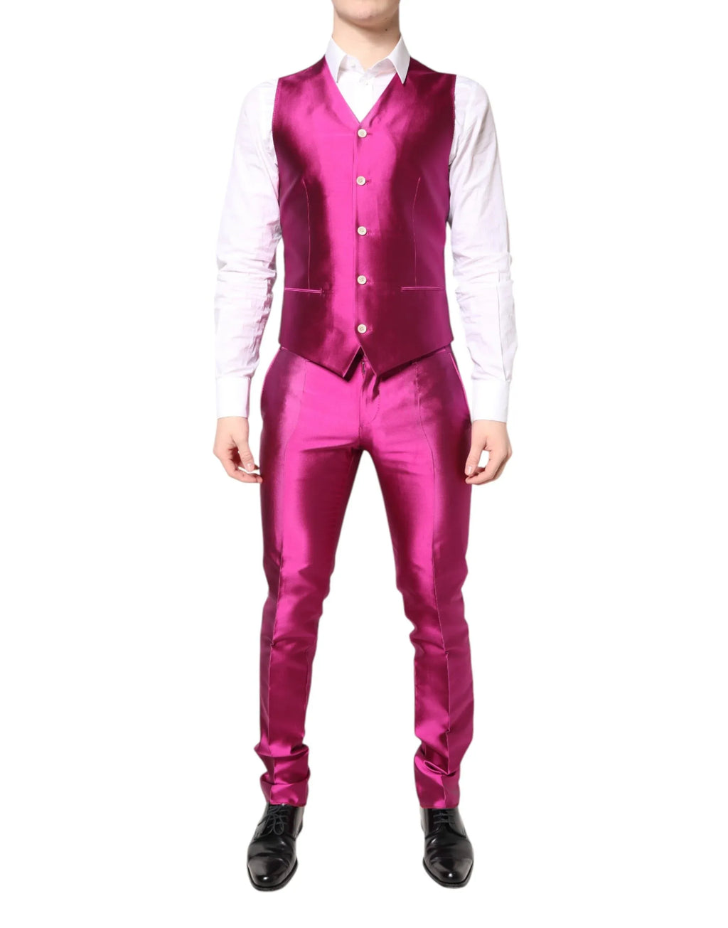 Dolce & Gabbana Pink SICILIA Double Breasted 3 Piece Suit - Zeiniez